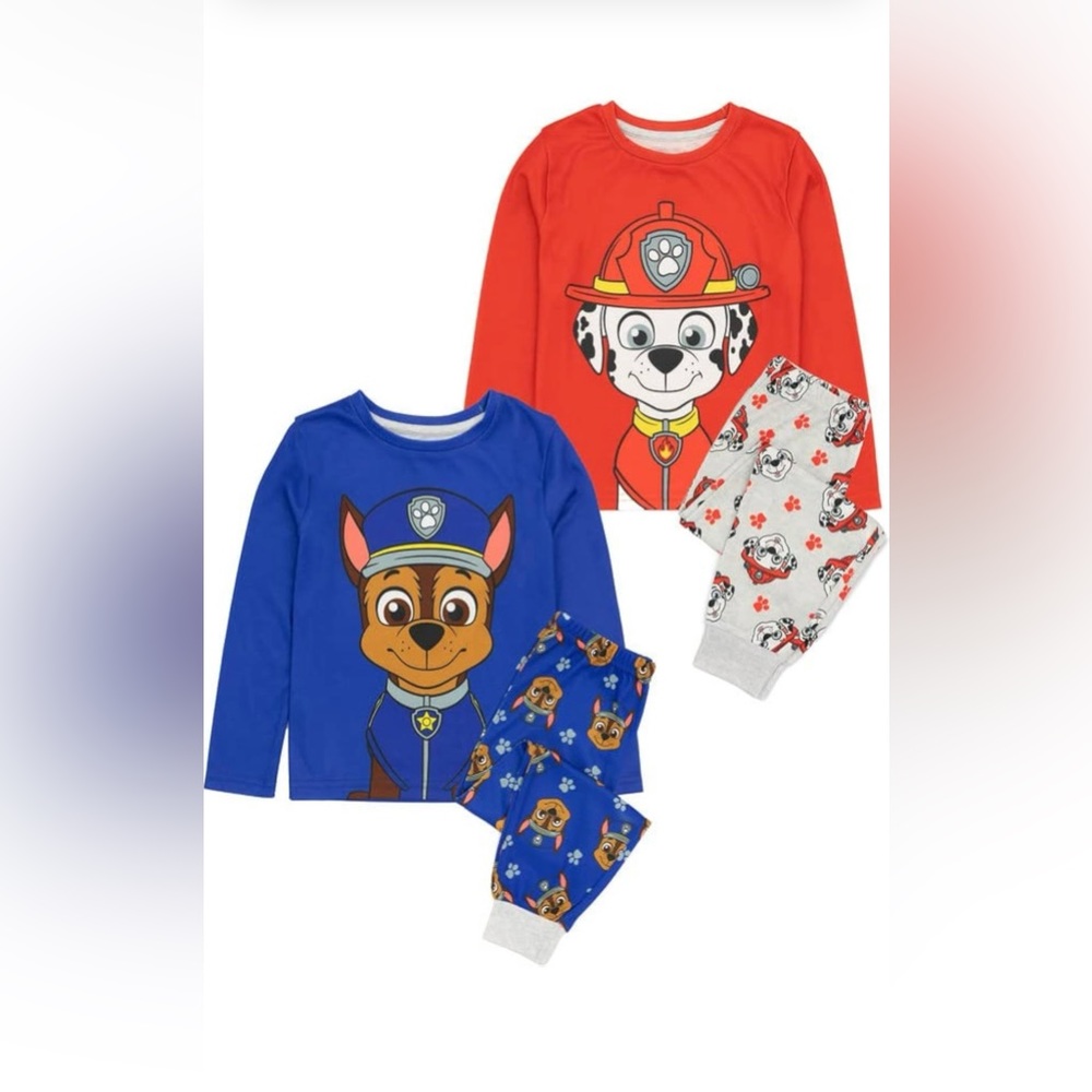 Paw Patrol Pyjamas Kids 2 Pack Boys Girls Chase Marshall Pjs Sets